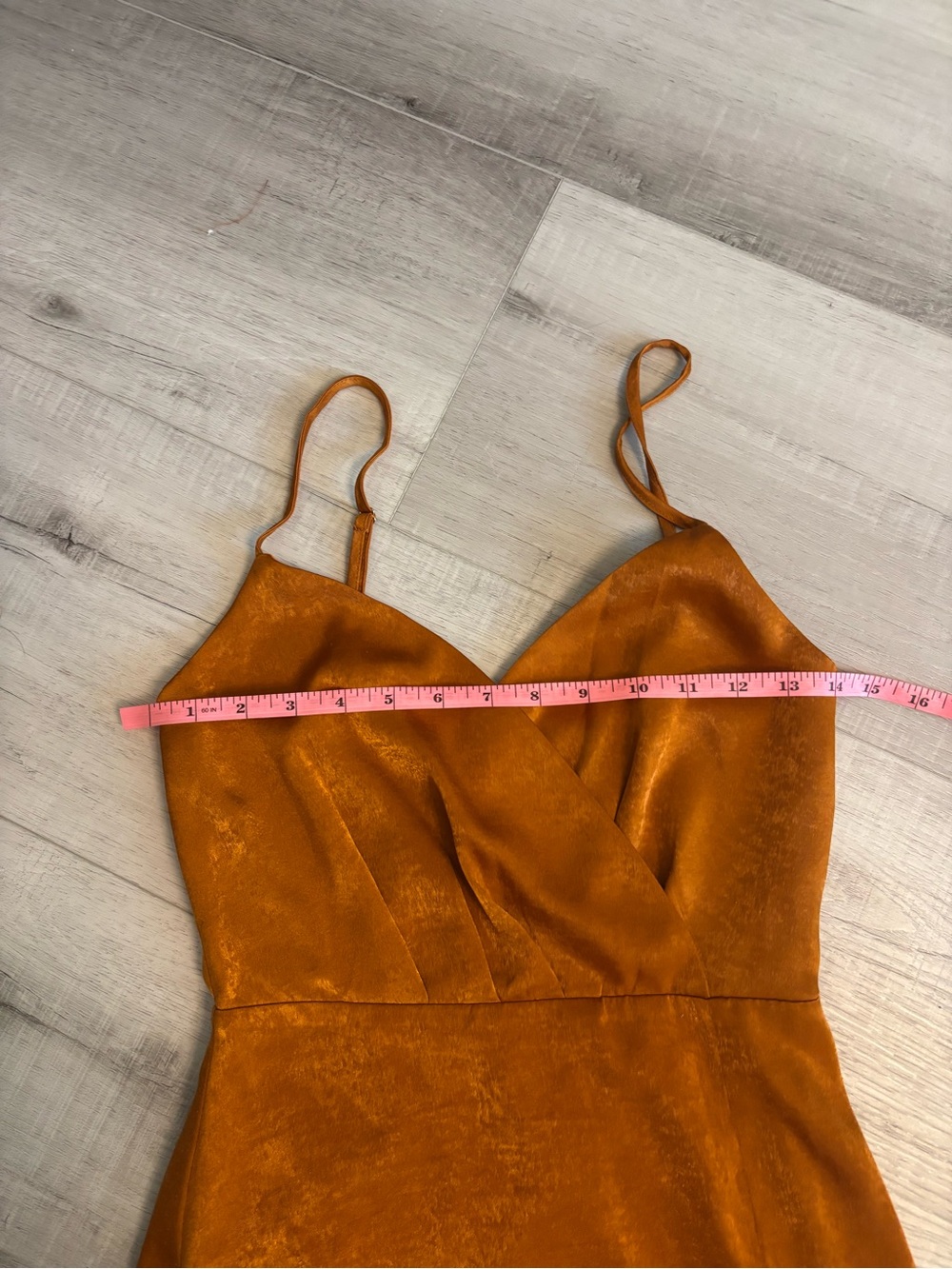Lulus Burnt Orange Satin Maxi Dress High Slit Formal Gown XXS - Picture 6 of 11